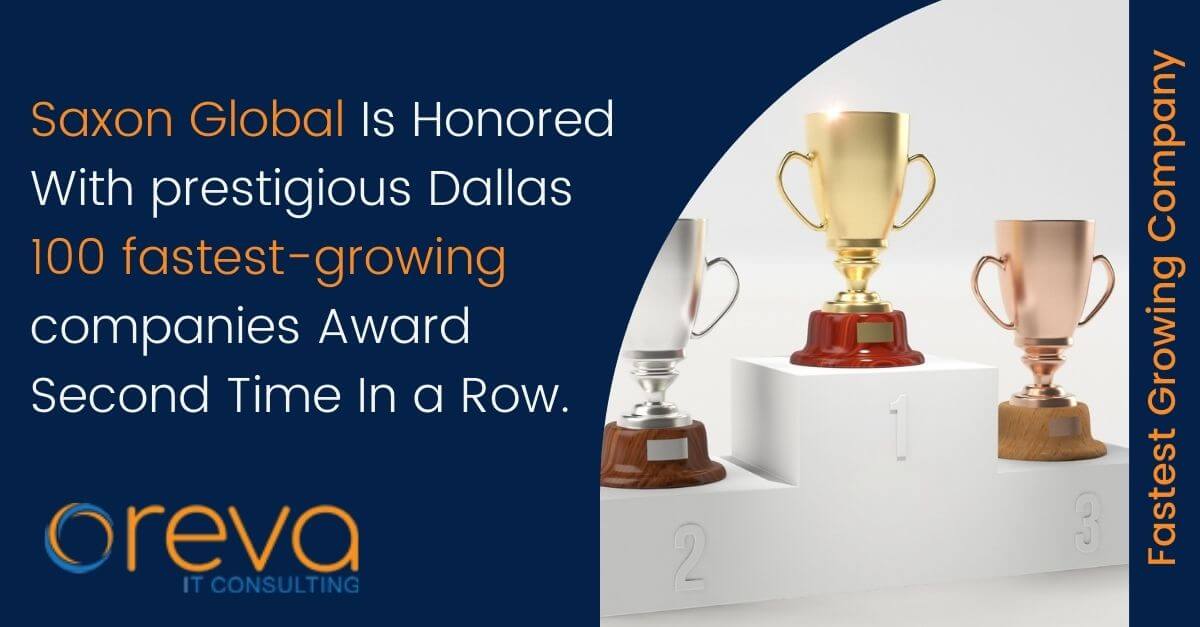 Saxon Global Is Honored With prestigious Dallas 100 fastest-growing companies Award Second Time In a Row.